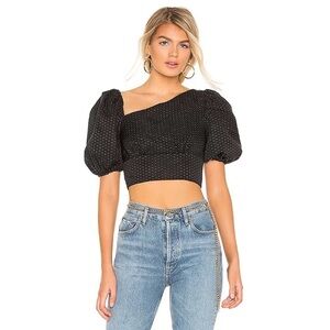 H:ours Francesca Puff Sleeve Crop Top
